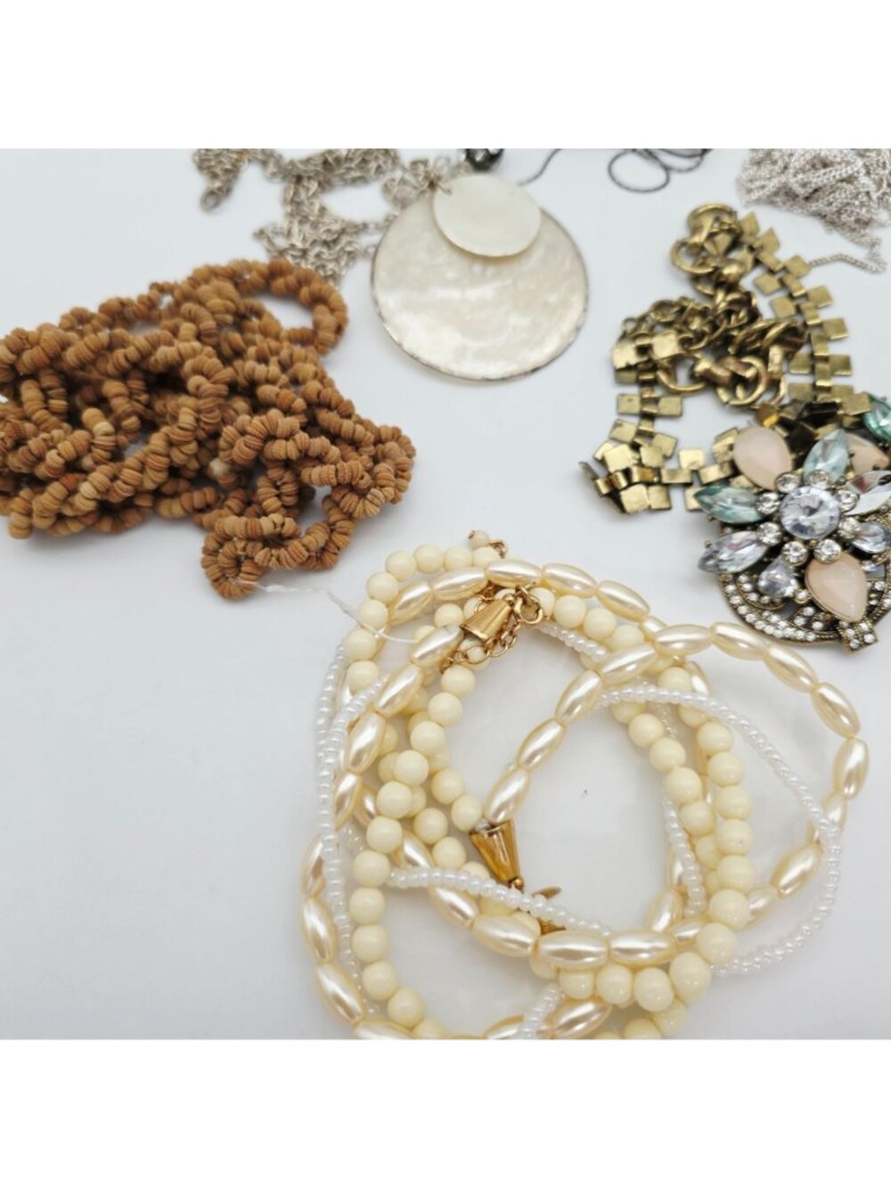 Mixed Lot Fashion Necklaces & Chains Beaded Rhinestone Pendant Craft Lot AS IS - Picture 6 of 11